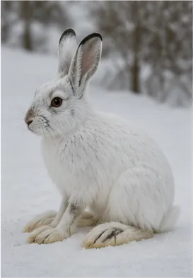 Illustration of snowshoe hares have such wide back feet for the question "Why do snowshoe hares have such wide back feet?"