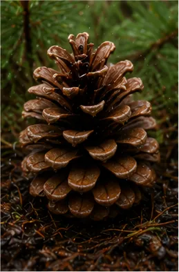 Illustration of pine cones close when the air is wet for the question "Why do pine cones close when the air is wet?"