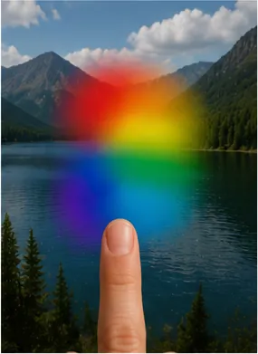 Illustration of you still see a colour after looking away for the question "Why can you still see a colour after looking away?"
