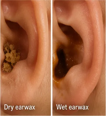Illustration of people have different kinds of earwax for the question "Why do people have different kinds of earwax?"