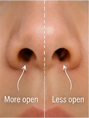 Illustration of one nostril sometimes feel more open than the other for the question "Why does one nostril sometimes feel more open than the other?"