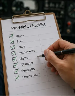 Illustration of experts use checklists for things they already know for the question "Why do experts use checklists for things they already know?"