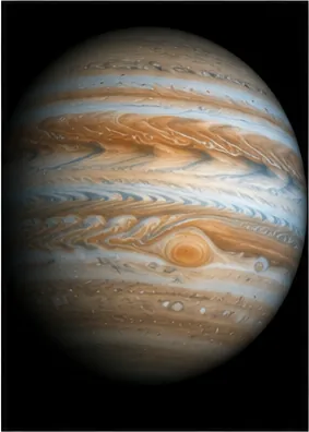 Illustration of jupiter have colourful stripes around it for the question "Why does Jupiter have colourful stripes around it?"