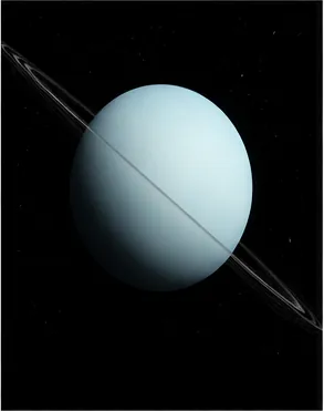 Illustration of uranus's rings so difficult to see for the question "Why are Uranus's rings so difficult to see?"