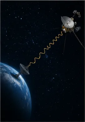 Illustration of earth hear a spacecraft billions of kilometres away for the question "How can Earth hear a spacecraft billions of kilometres away?"