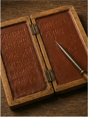 Illustration of ancient people write on wax tablets for the question "Why did ancient people write on wax tablets?"