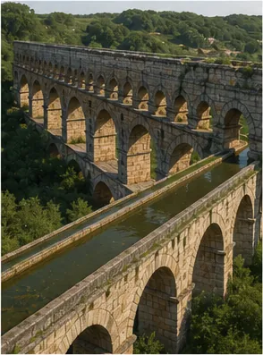Illustration of ancient aqueducts need such careful gentle slopes for the question "Why did ancient aqueducts need such careful gentle slopes?"