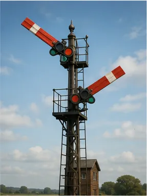 Illustration of semaphore send messages with two moving arms for the question "How did semaphore send messages with two moving arms?"