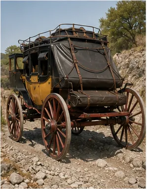 Illustration of some stagecoaches hang their bodies on leather straps for the question "Why did some stagecoaches hang their bodies on leather straps?"