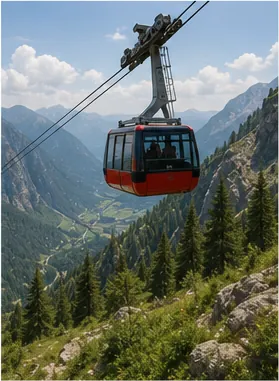 Illustration of cable cars climb hills too steep for ordinary trains for the question "How do cable cars climb hills too steep for ordinary trains?"