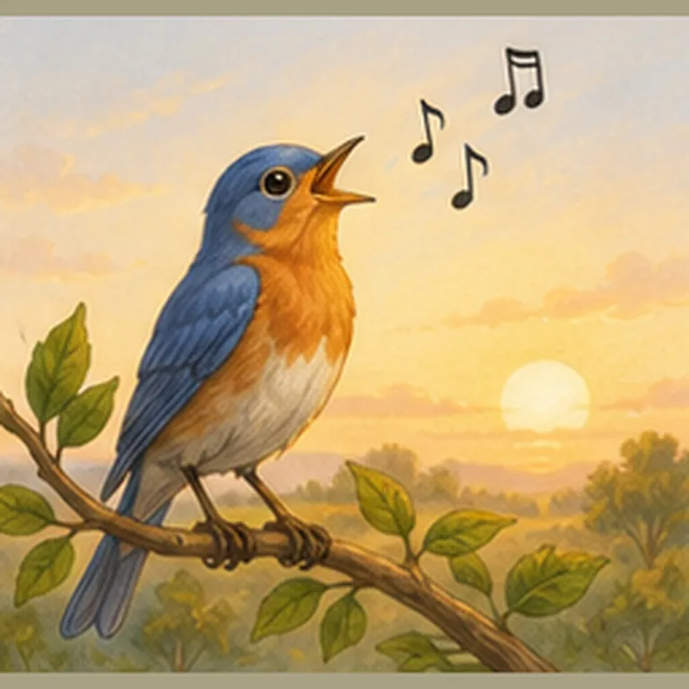 Illustration of birds sing in the morning for the question "Why do birds sing in the morning?"
