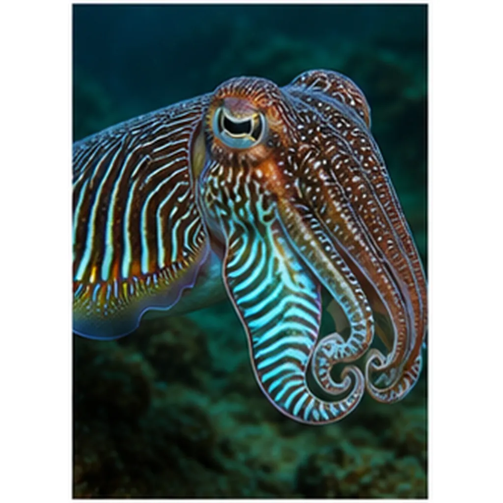 Illustration of cuttlefish change patterns on their skin for the question "Why do cuttlefish change patterns on their skin?"