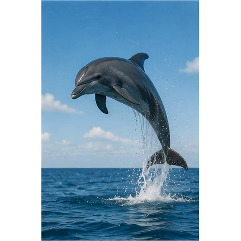 Illustration of dolphins leap out of the water for the question "Why do dolphins leap out of the water?"