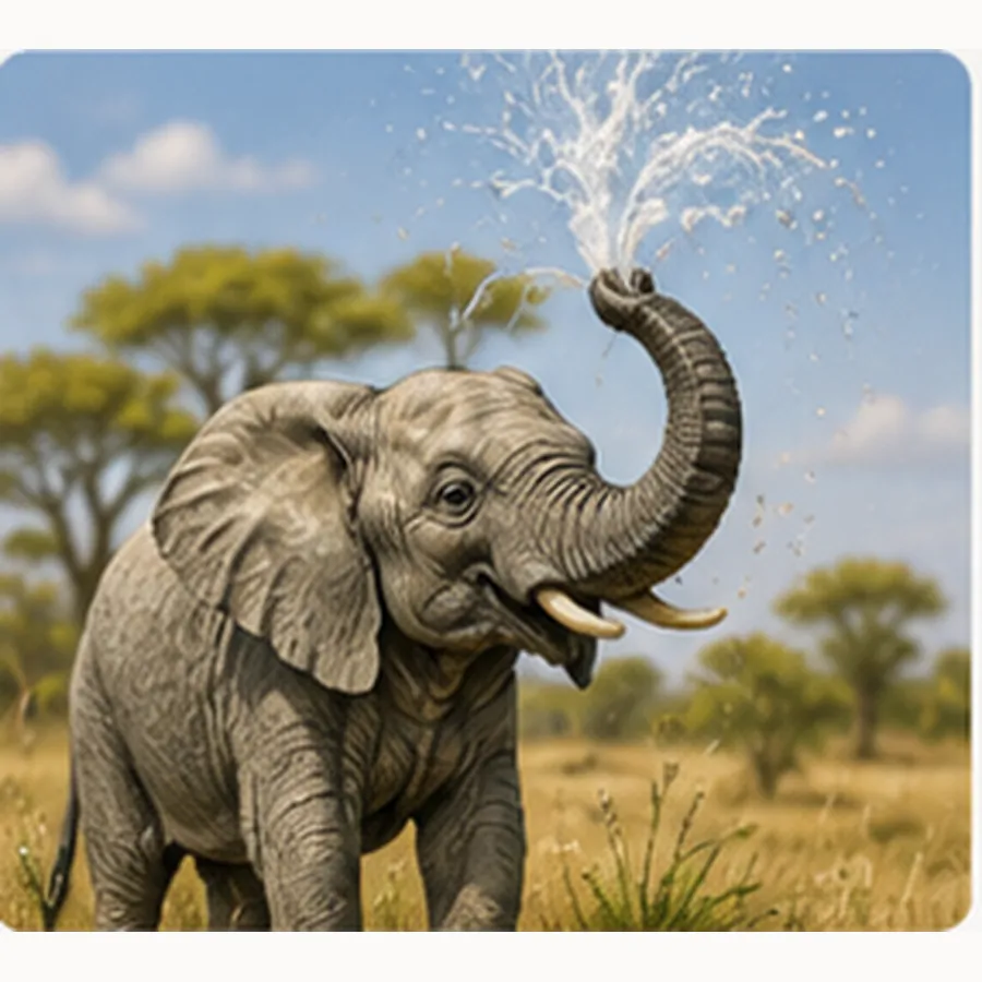 Illustration of elephants have trunks for the question "Why do elephants have trunks?"