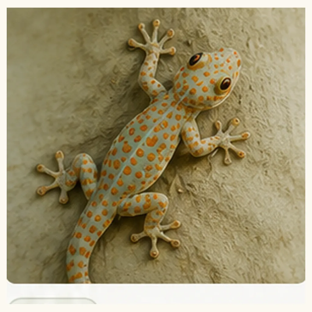 Illustration of geckos walk on walls for the question "How can geckos walk on walls?"