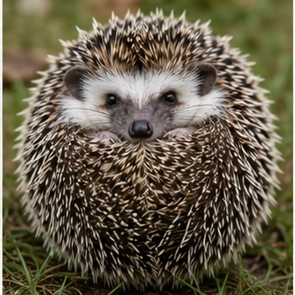 Illustration of hedgehogs curl up into a tight ball for the question "Why do hedgehogs curl up into a tight ball?"