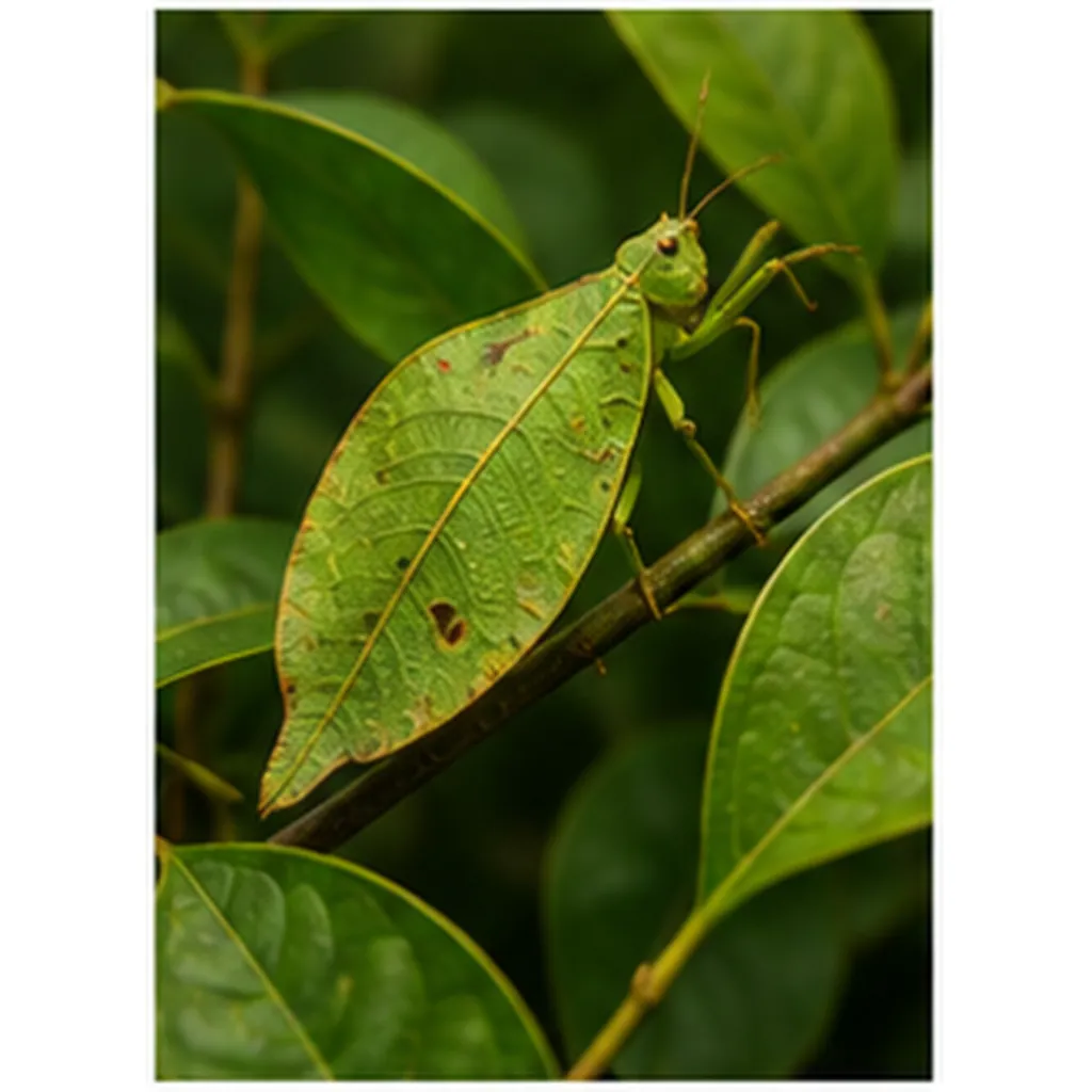 Illustration of some insects look exactly like leaves for the question "Why do some insects look exactly like leaves?"