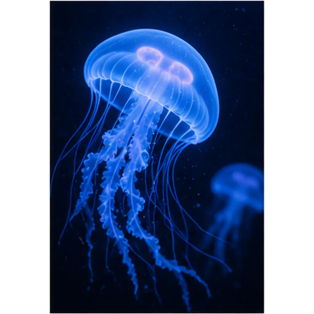 Illustration of jellyfish glow for the question "Why do jellyfish glow?"