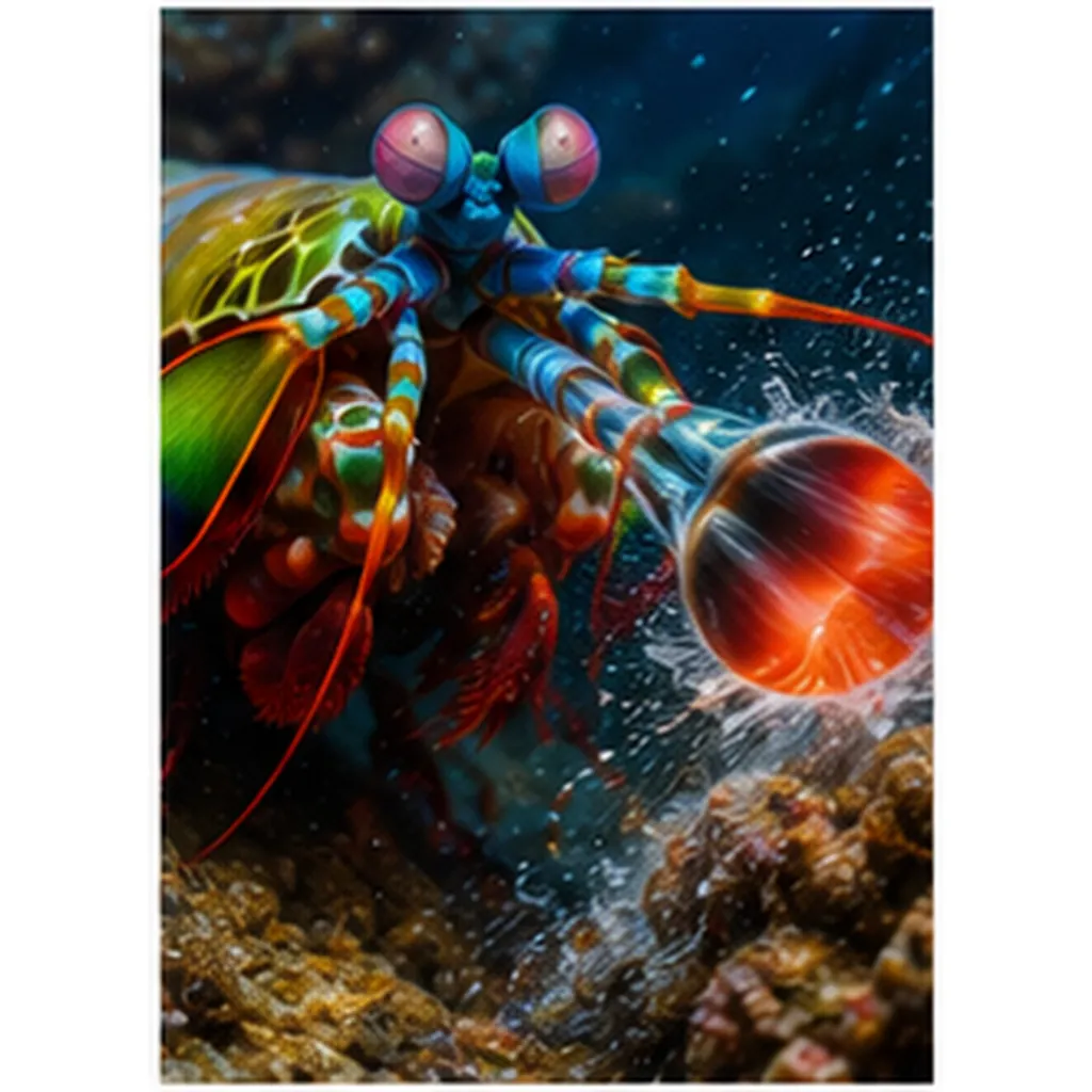 Illustration of mantis shrimp punch so fast for the question "Why do mantis shrimp punch so fast?"