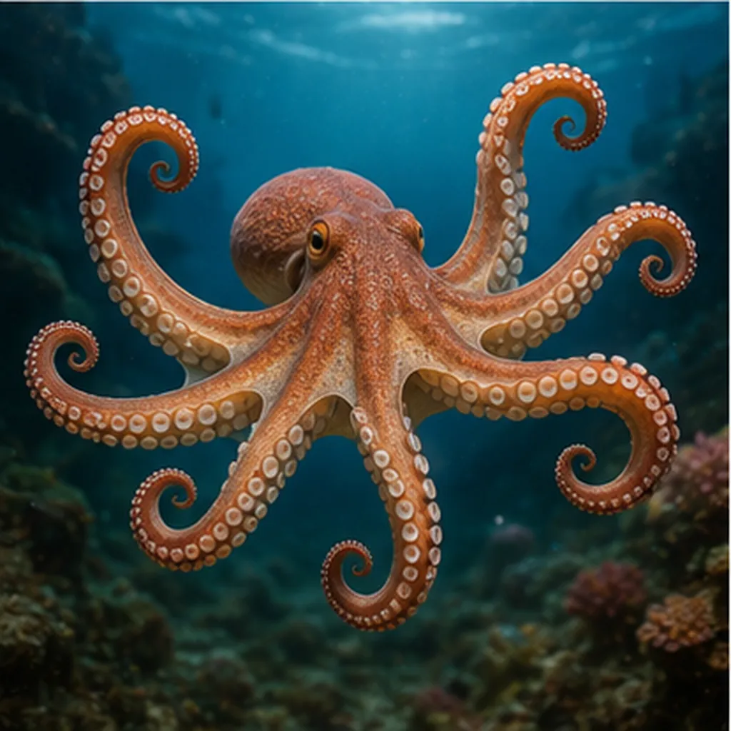 Illustration of octopuses have eight arms for the question "Why do octopuses have eight arms?"