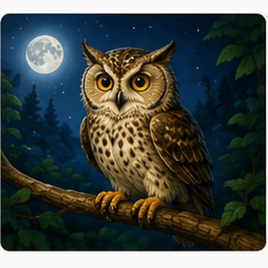 Illustration of owls hunt at night for the question "Why do owls hunt at night?"