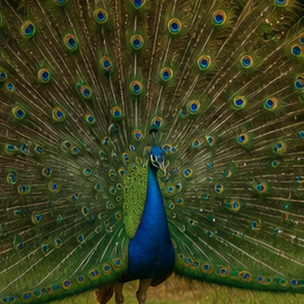 Illustration of peacocks open their tail feathers for the question "Why do peacocks open their tail feathers?"