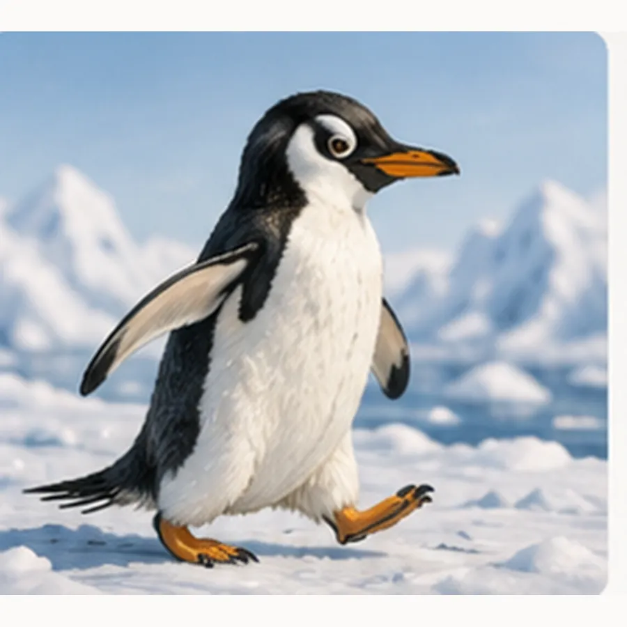 Illustration of penguins waddle for the question "Why do penguins waddle?"