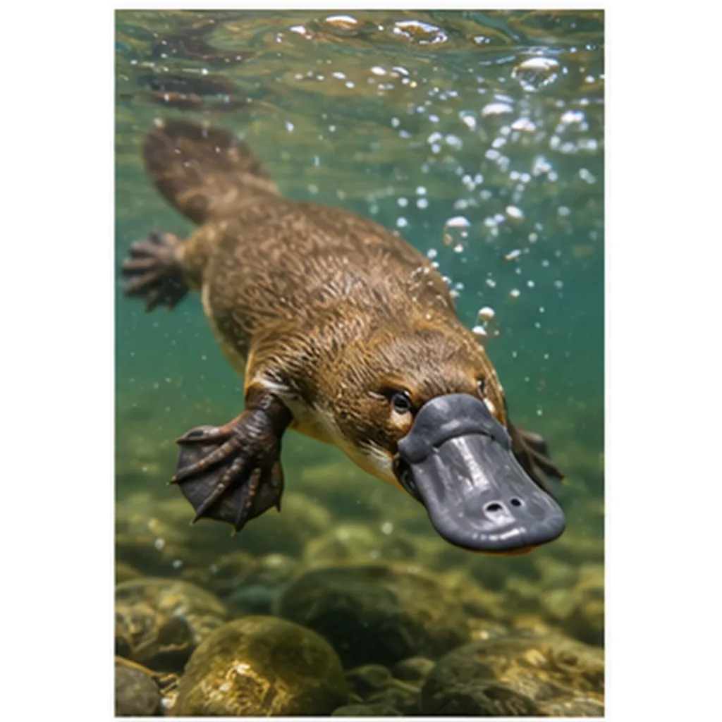 Illustration of platypuses seem like several animals mixed together for the question "Why do platypuses seem like several animals mixed together?"