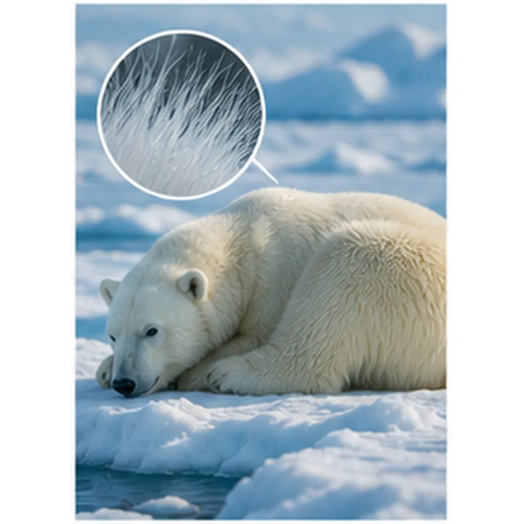 Illustration of polar bears stay warm on ice for the question "How do polar bears stay warm on ice?"