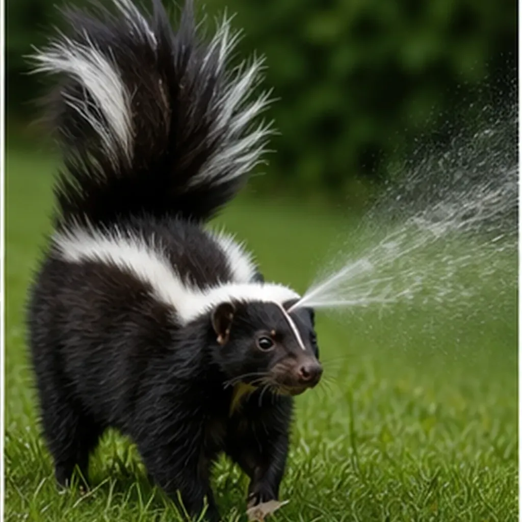 Illustration of skunks spray such a stinky smell for the question "Why do skunks spray such a stinky smell?"