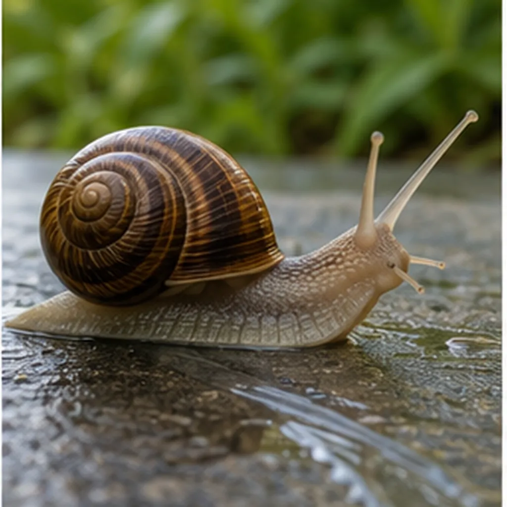 Illustration of snails leave a slimy trail behind them for the question "Why do snails leave a slimy trail behind them?"