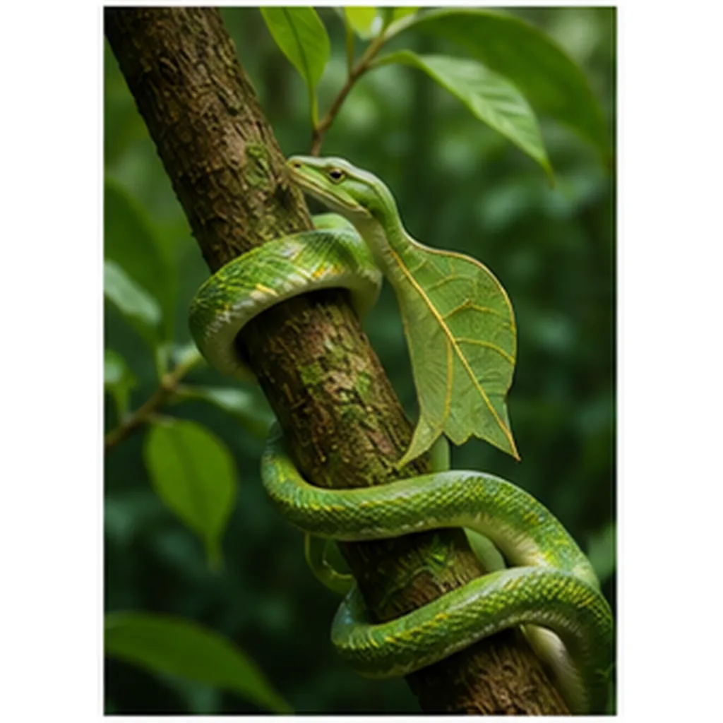 Illustration of snakes climb trees without legs for the question "How do snakes climb trees without legs?"