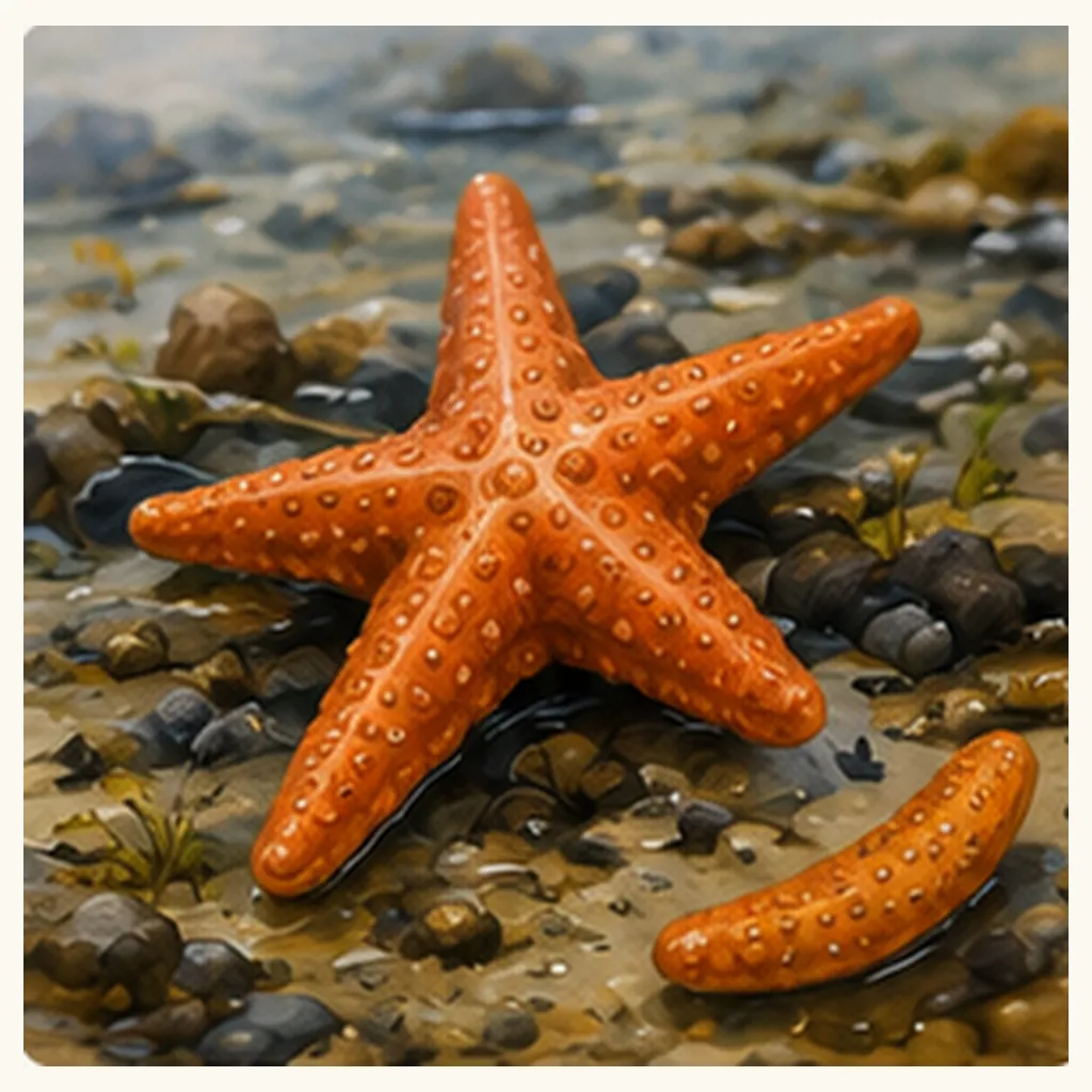 Illustration of starfish grow new arms for the question "How can starfish grow new arms?"