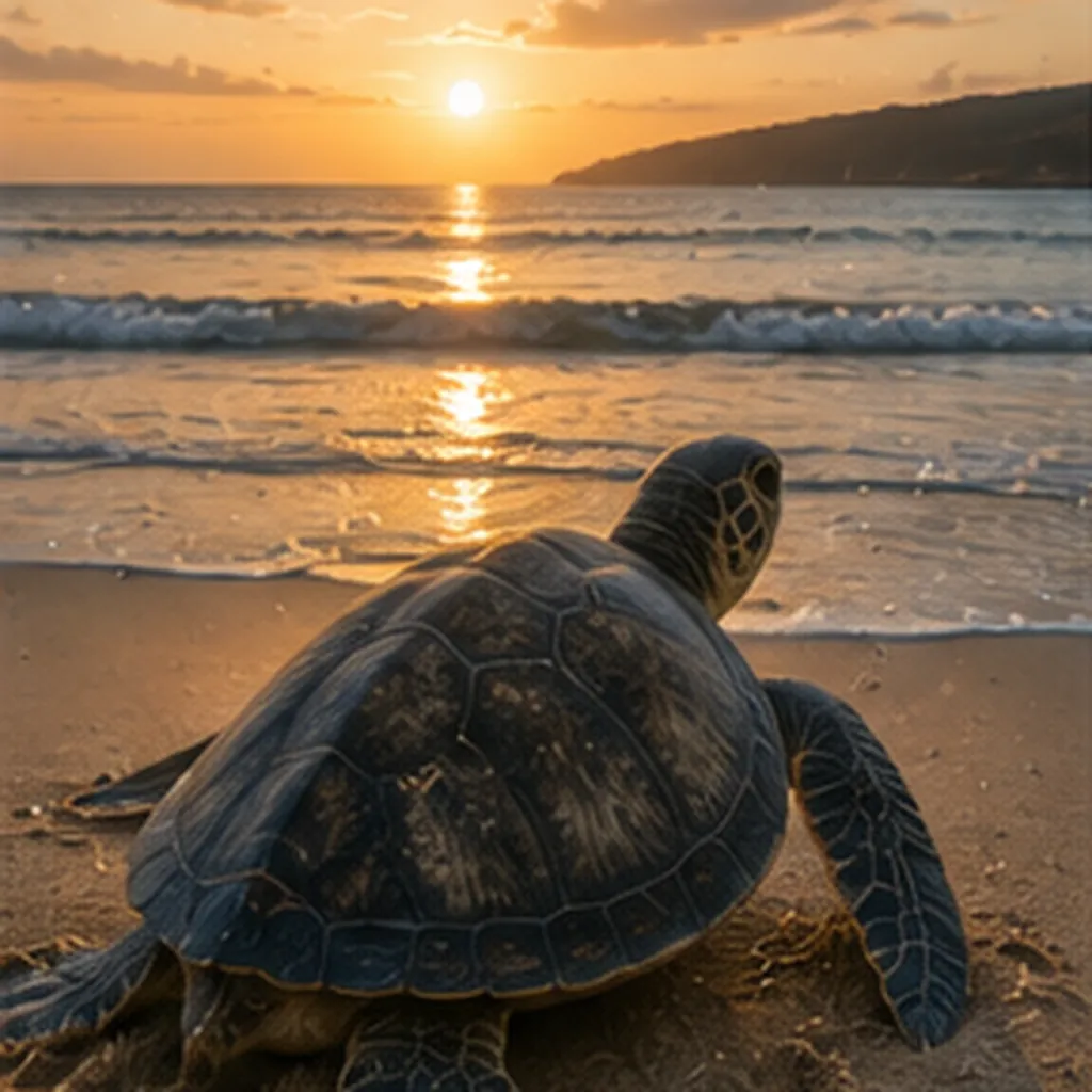 Illustration of sea turtles find the same beach again for the question "How do sea turtles find the same beach again?"