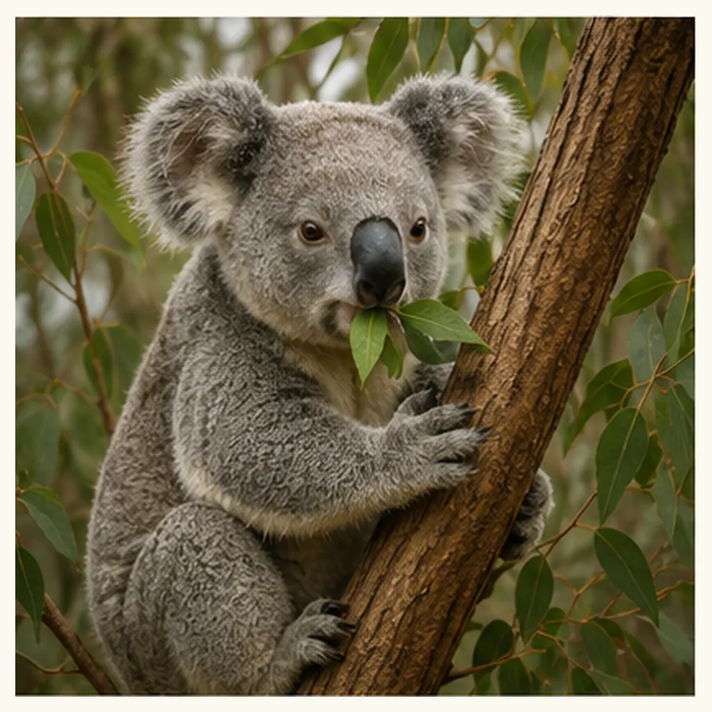 Illustration of koalas eat for the question "What do koalas eat?"