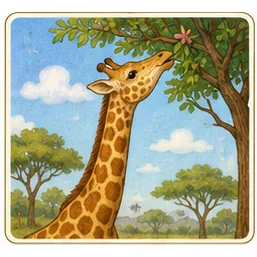 Illustration of giraffes have long necks for the question "Why do giraffes have long necks?"