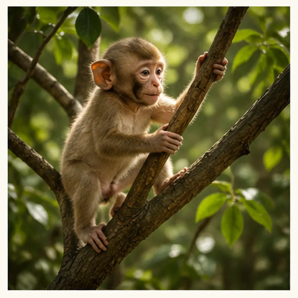 Illustration of monkeys climb trees for the question "Why do monkeys climb trees?"
