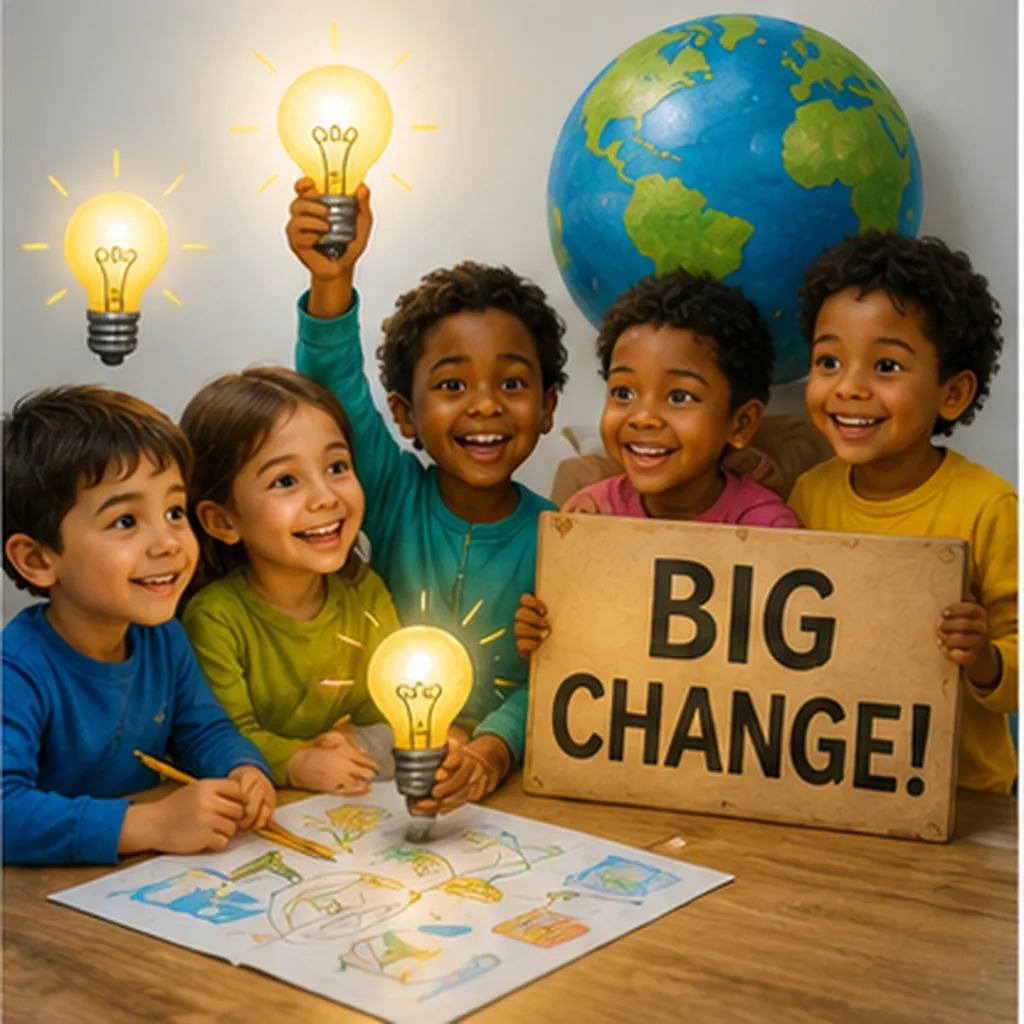 Illustration of small ideas become big changes for the question "How do small ideas become big changes?"