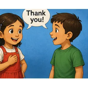 Illustration of people say thank you for the question "Why do people say thank you?"