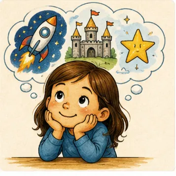 Illustration of we imagine things for the question "Why do we imagine things?"