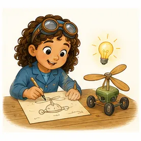 Illustration of inventions start as ideas for the question "How do inventions start as ideas?"