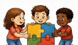 Illustration of people work together for the question "Why do people work together?"