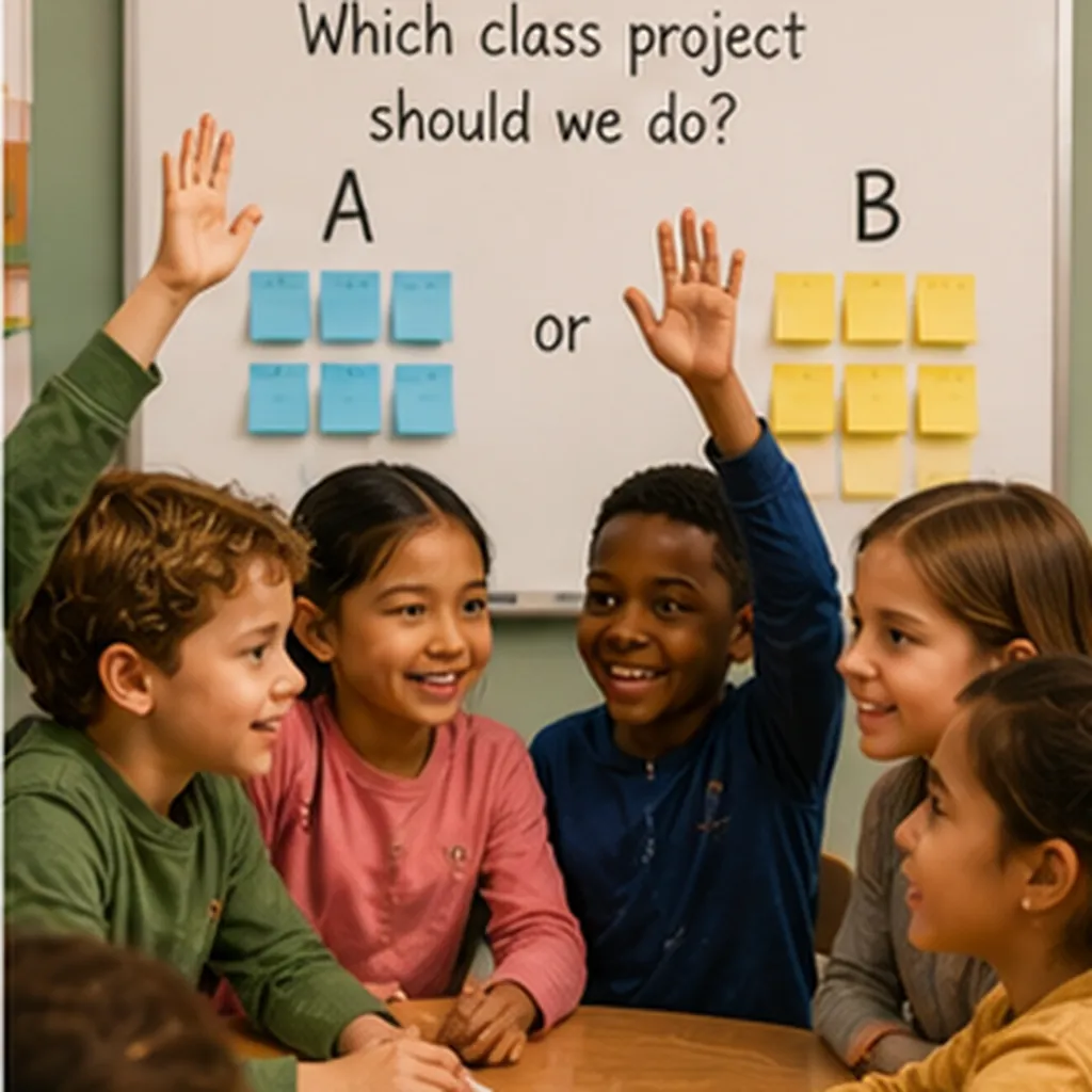 Illustration of groups vote to decide things for the question "Why do groups vote to decide things?"
