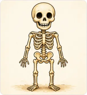 Illustration of we have bones for the question "Why do we have bones?"