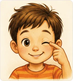 Illustration of we blink for the question "Why do we blink?"