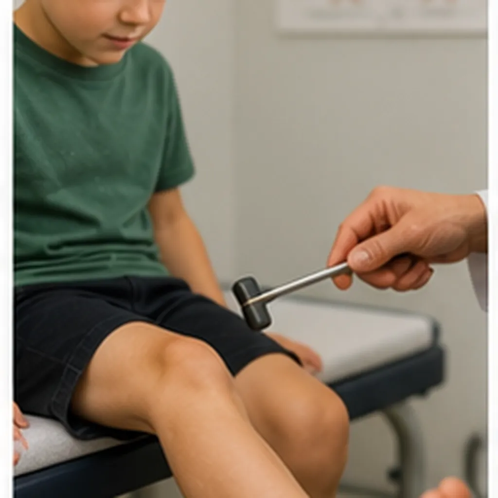 Illustration of your leg kick out when a doctor taps your knee for the question "Why does your leg kick out when a doctor taps your knee?"