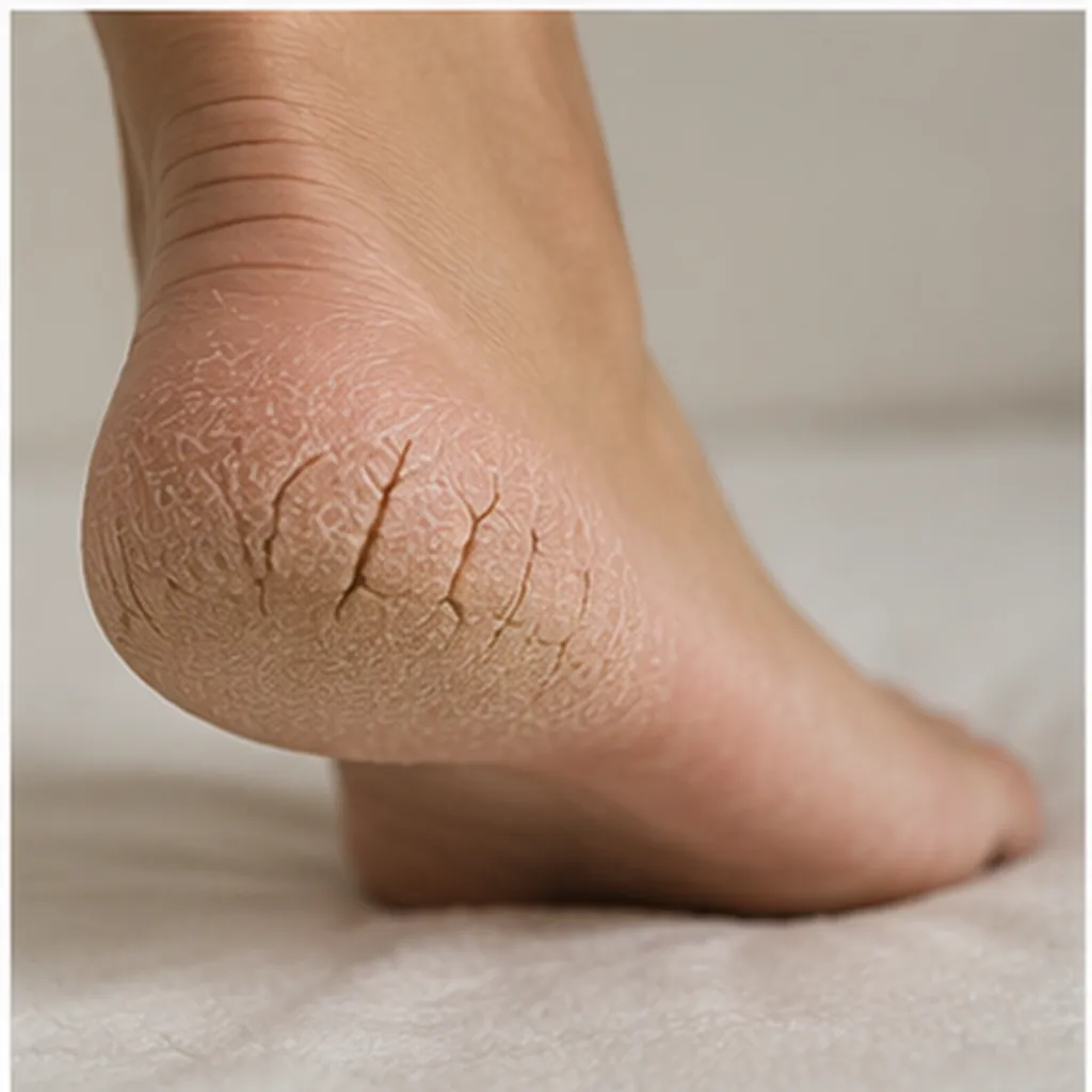 Illustration of heels sometimes get dry and cracked for the question "Why do heels sometimes get dry and cracked?"