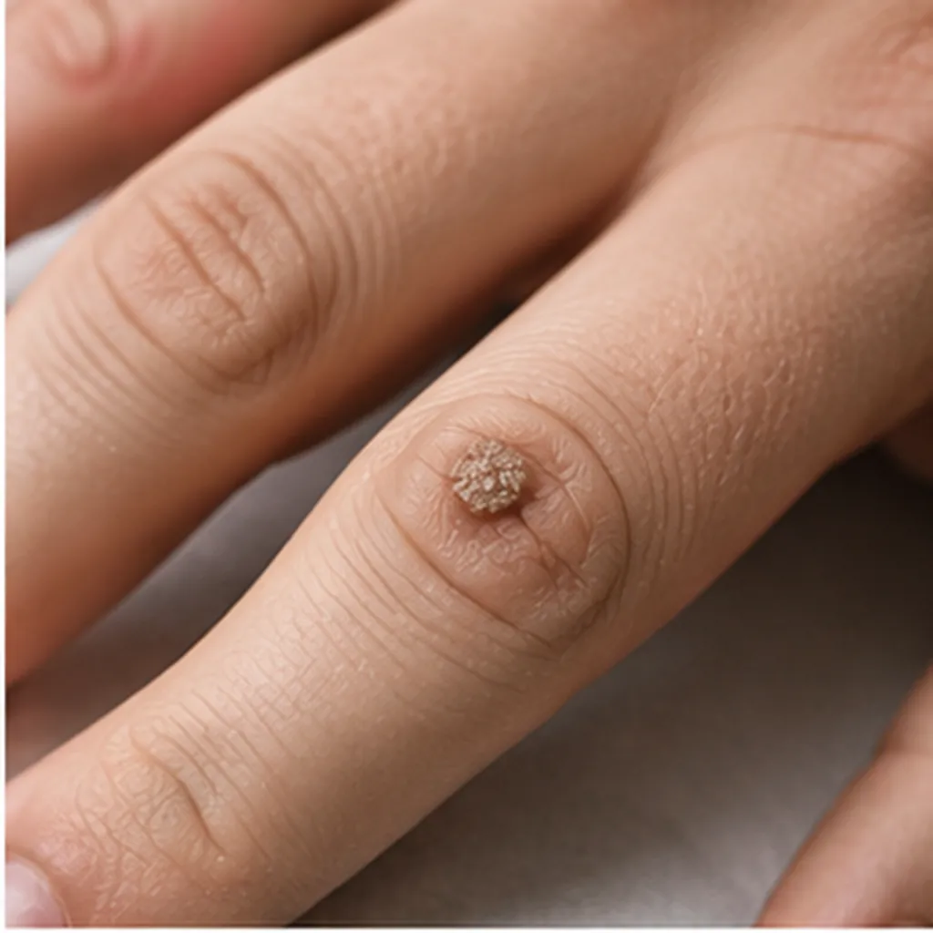 Illustration of people sometimes get little bumpy warts on their skin for the question "Why do people sometimes get little bumpy warts on their skin?"