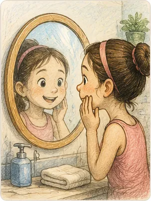 Illustration of skin wrinkle in water for the question "Why does skin wrinkle in water?"
