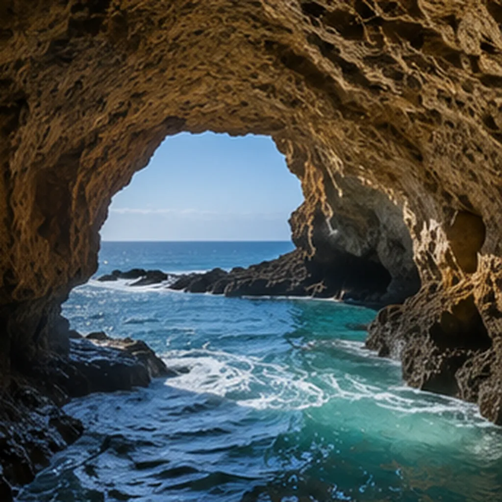 Illustration of the sea carve a cave into a solid cliff for the question "How does the sea carve a cave into a solid cliff?"